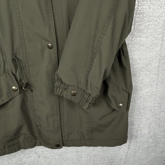 London Fog Field Coat Mens S Green Utility  Vintage Rain Jacket Rollaway Hood - Picture 8 of 16